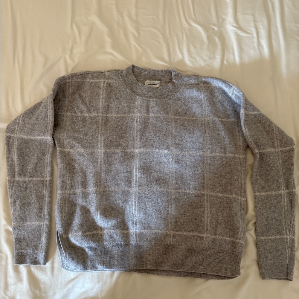 Club Monaco Gray Checkered Sweater